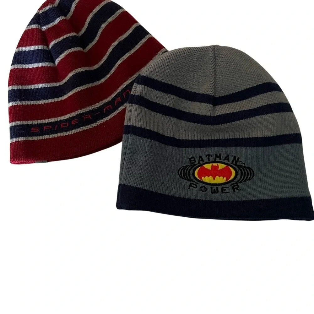Superhero Set Youth Batman‎ Spider-Man 3 Striped Kids Beanie